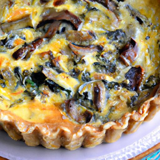 mushroom and spinach quiche