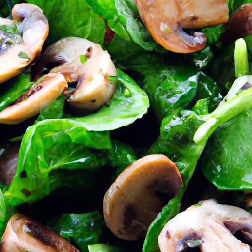 mushroom and spinach salad