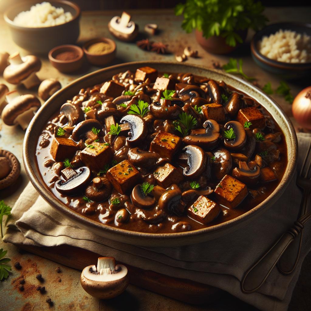 Mushroom Tempeh Stroganoff