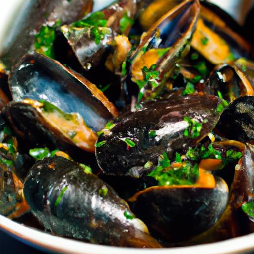 mussels in garlic wine sauce