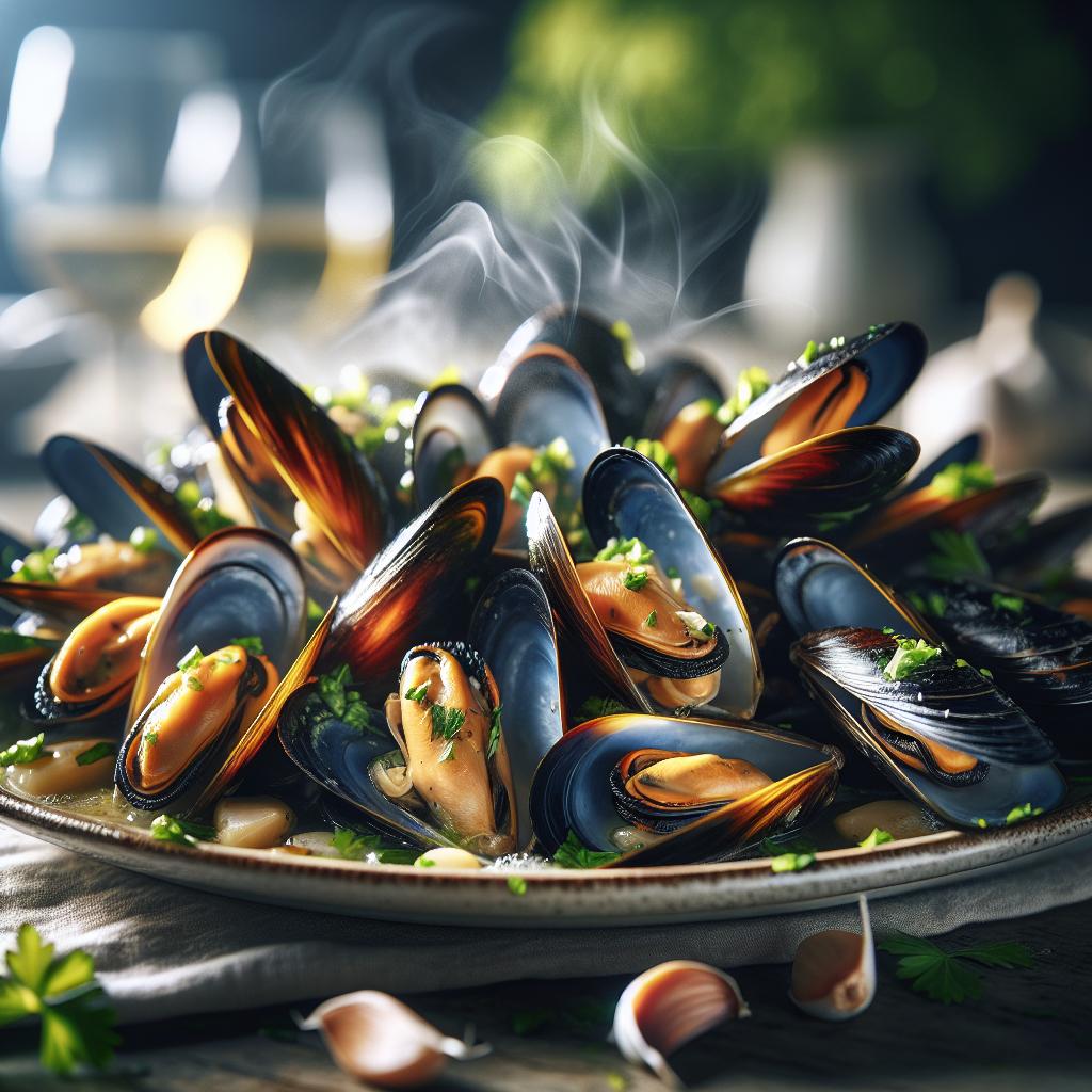 mussels in white wine garlic sauce