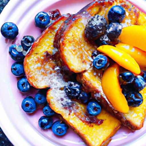 nectarine and blueberry french toast