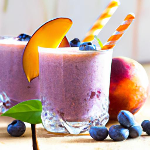 nectarine and blueberry milkshake