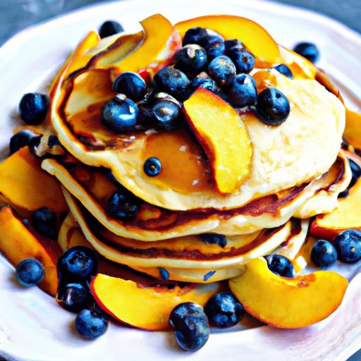 nectarine and blueberry pancakes