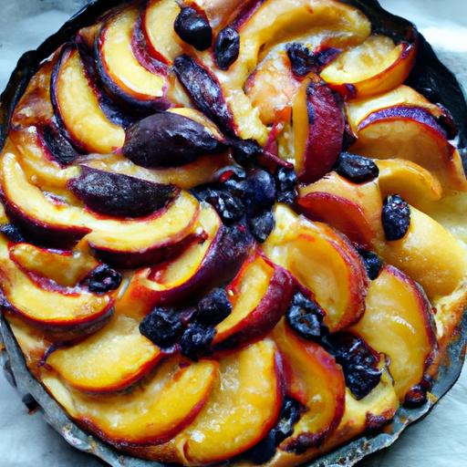 nectarine and blueberry upside down cake