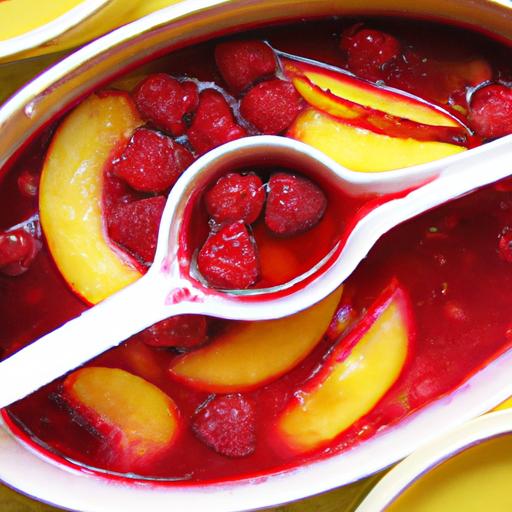 nectarine and raspberry compote