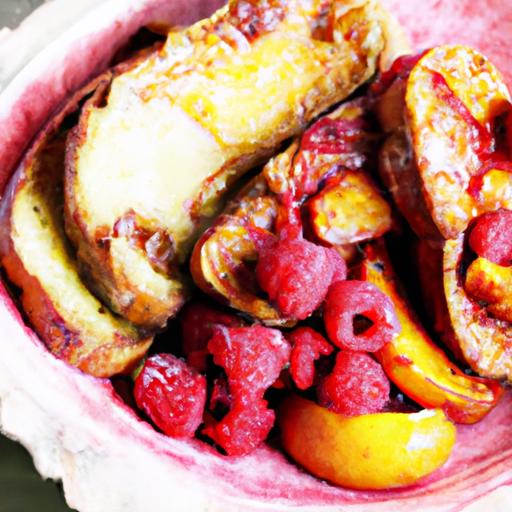 nectarine and raspberry french toast