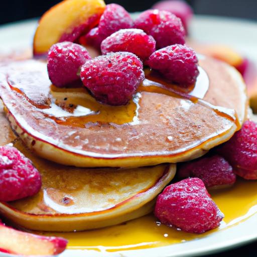 nectarine and raspberry pancakes