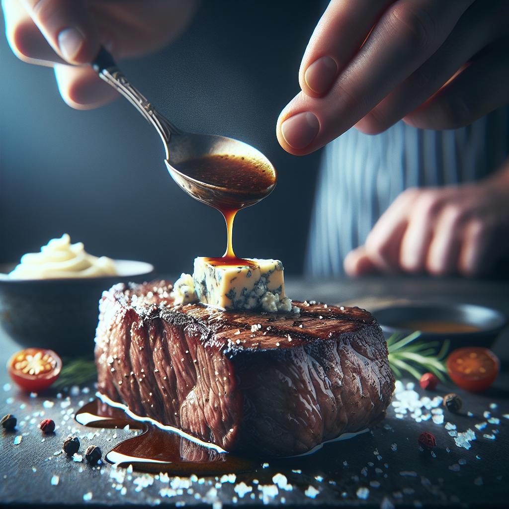 new york strip with gorgonzola