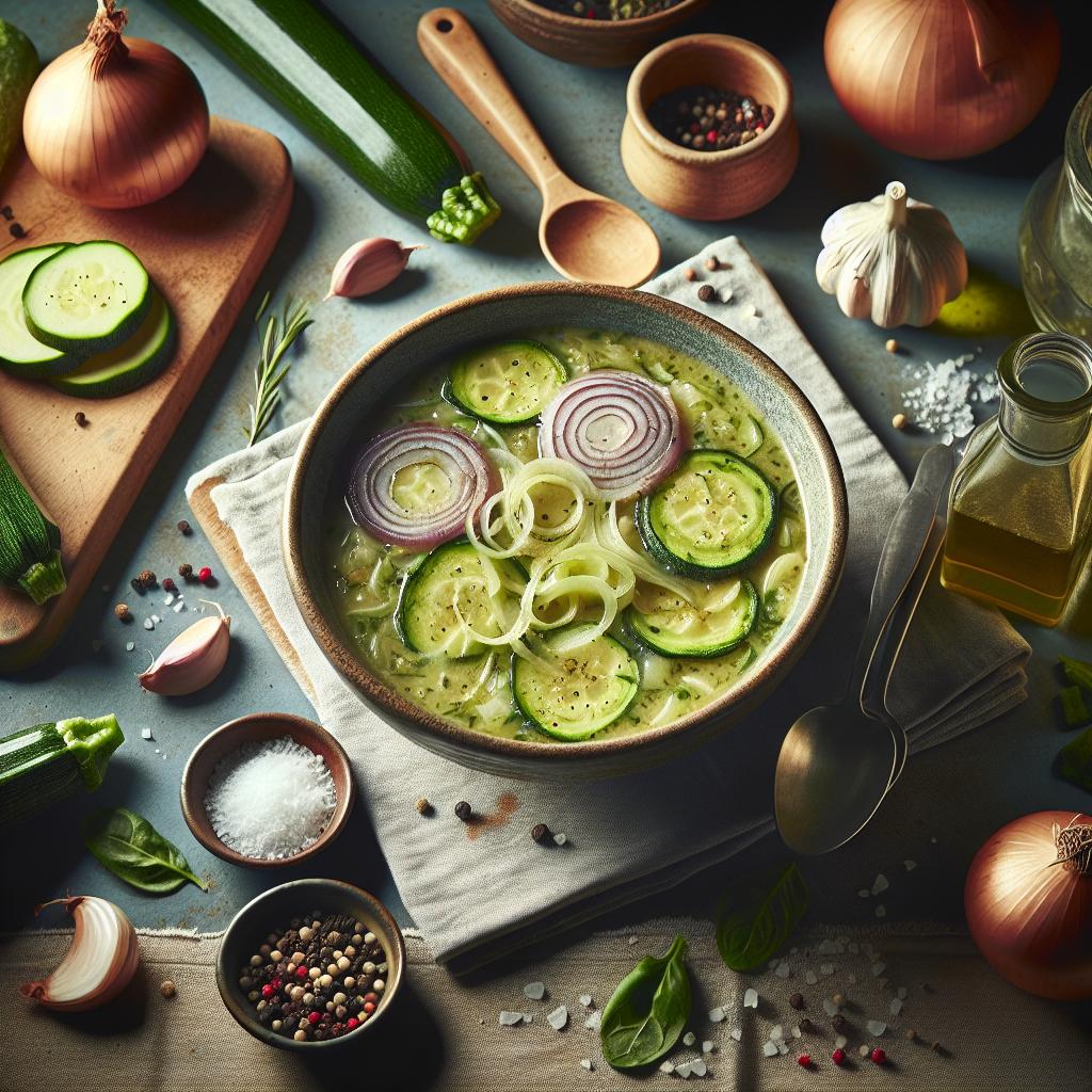 onion and courgette soup