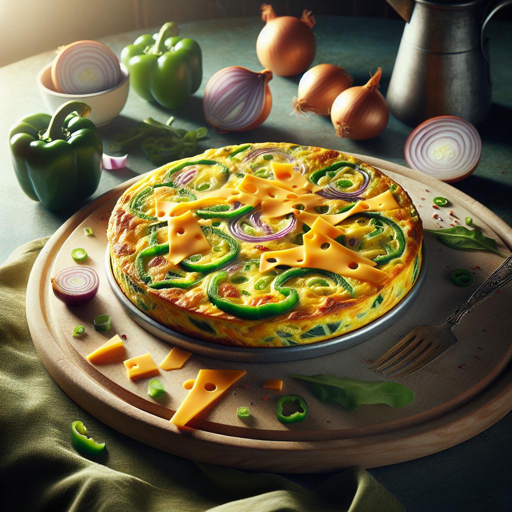 onion and green pepper frittata