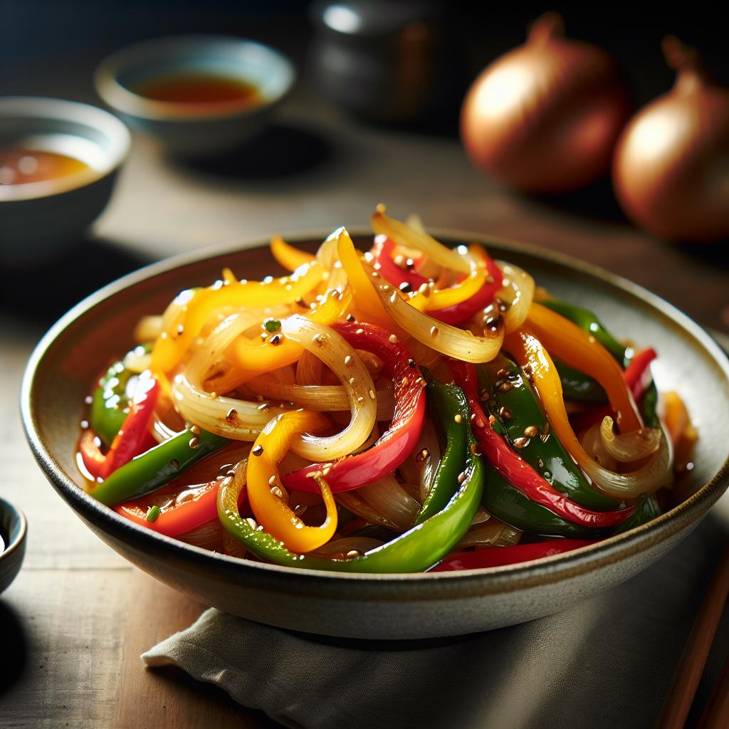 onion and pepper stir fry