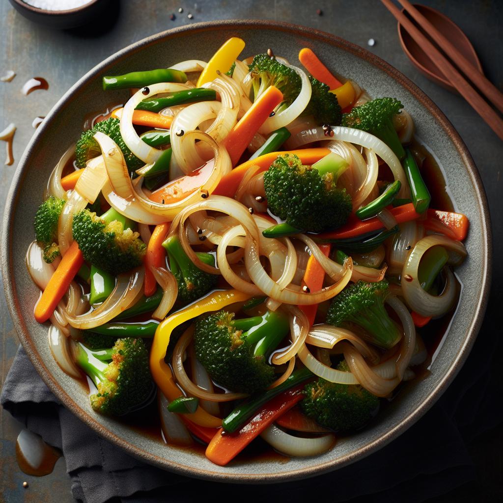 onion and vegetable stir fry