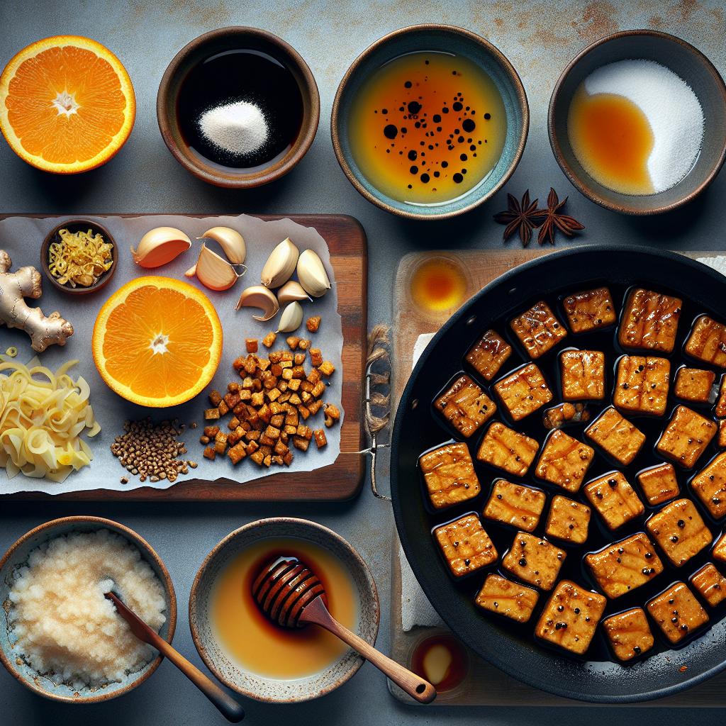 orange glazed tempeh