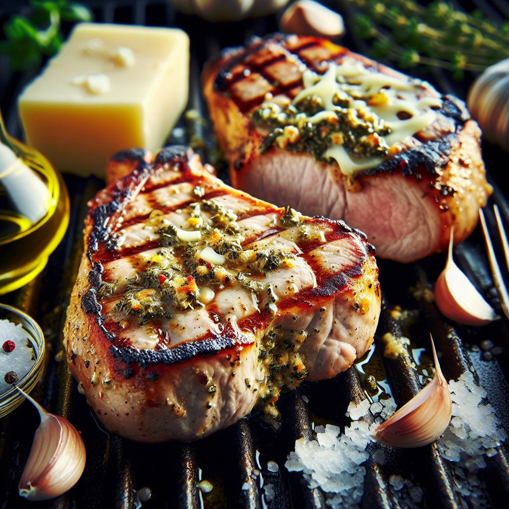 oregano and cheese stuffed pork chops