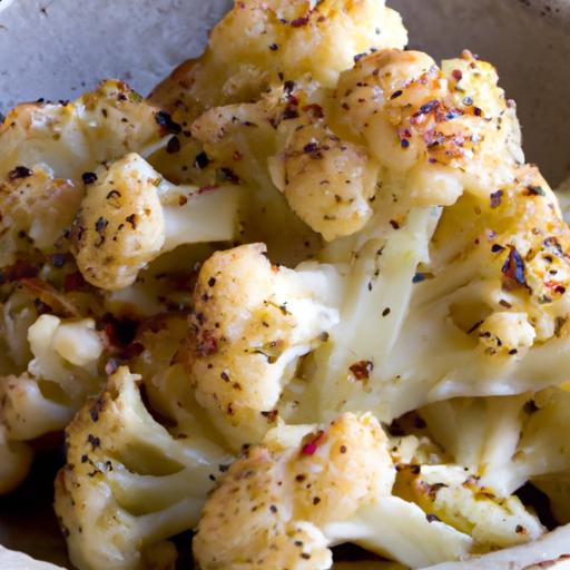 oregano and garlic roasted cauliflower