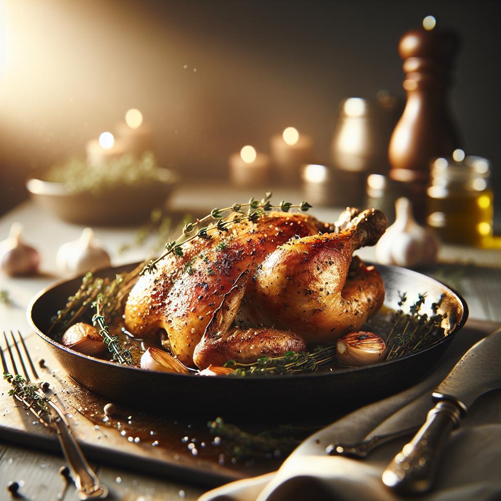 pan roasted chicken with thyme