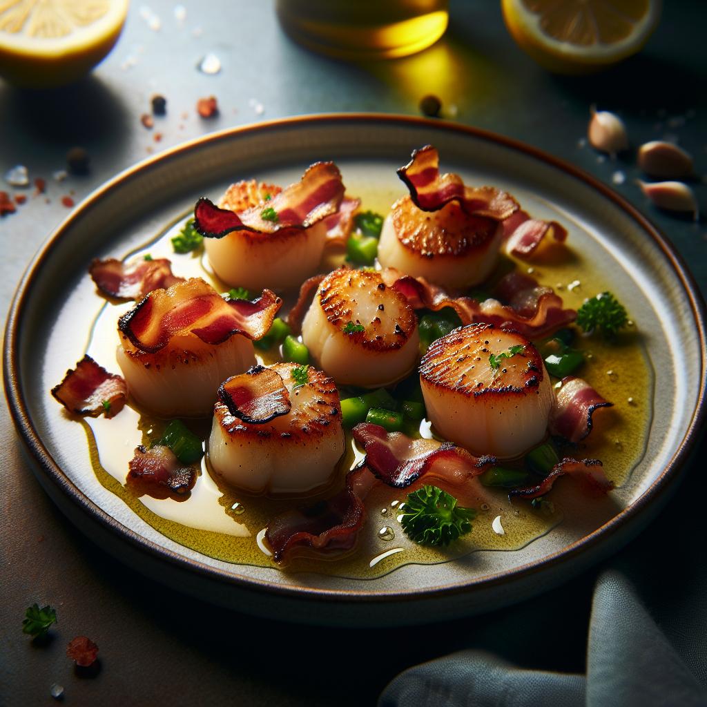 pan seared scallops with bacon