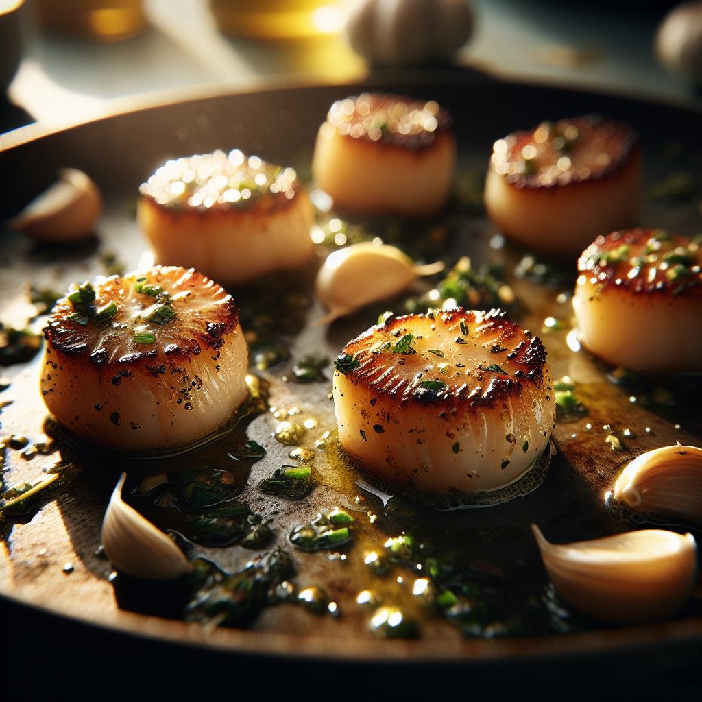 pan seared scallops with herb butter sauce