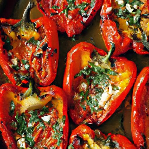 Parmesan Garlic Roasted Bell Peppers