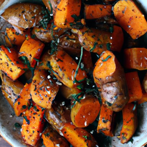 parmesan garlic roasted sweet potatoes