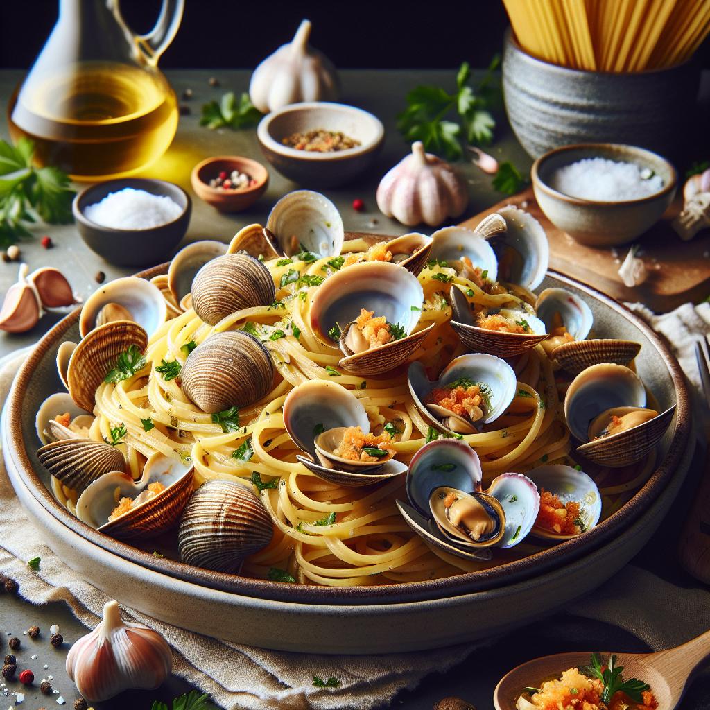 pasta con vongole e bottarga