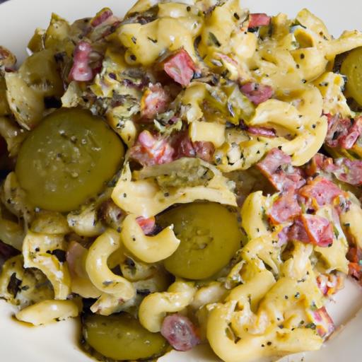 Pastrami and Pickle Pasta Salad