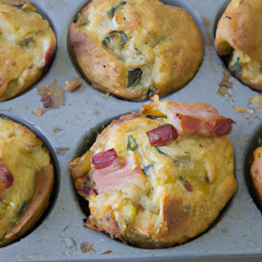 pea, bacon, and cheddar muffins