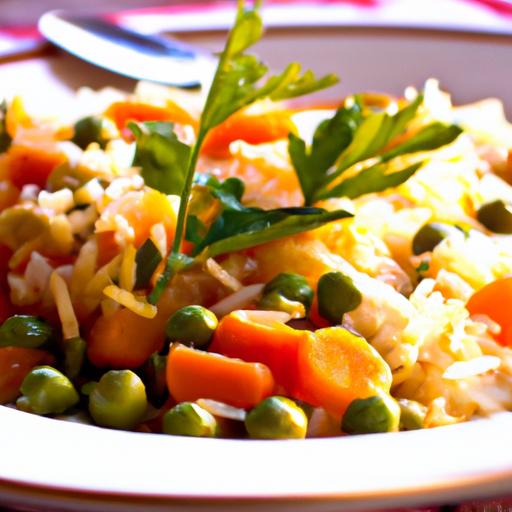 pea and carrot pilaf with basmati rice