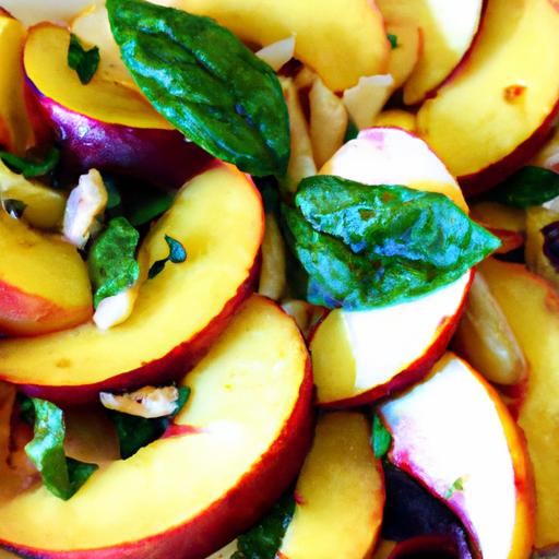 peach and basil salad