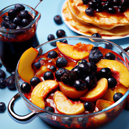 peach and blueberry compote