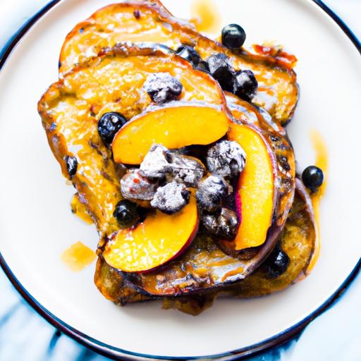 peach and blueberry french toast