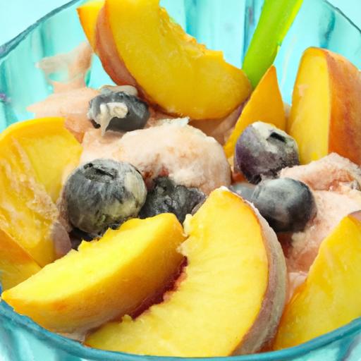 peach and blueberry ice cream