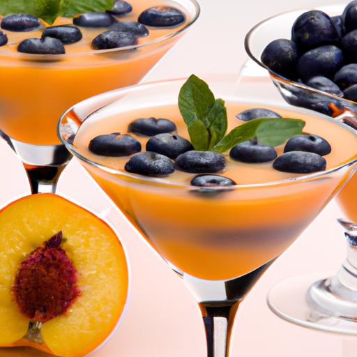 peach and blueberry martini