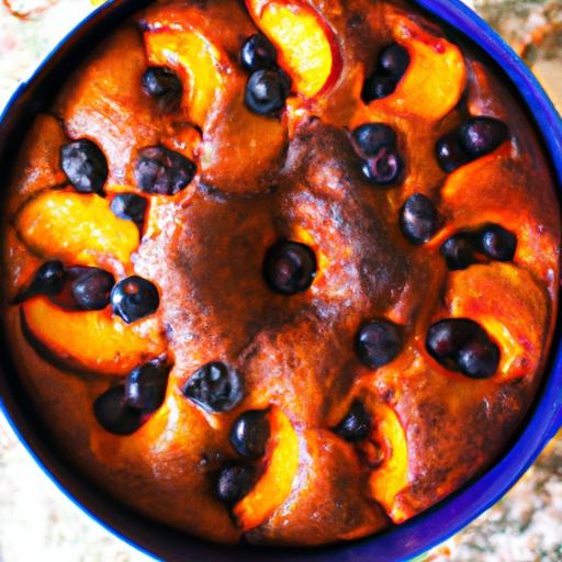 peach and blueberry upside down cake