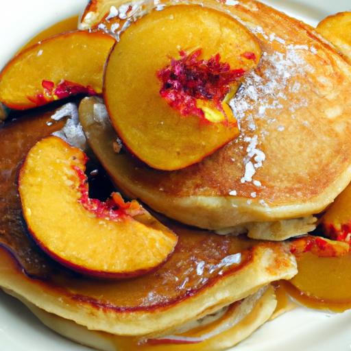 peach and plum pancakes