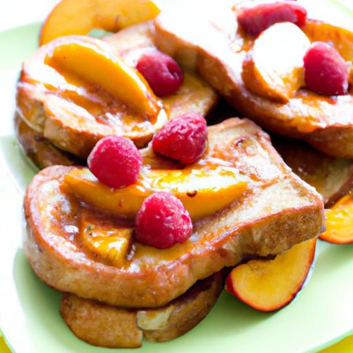 peach and raspberry french toast