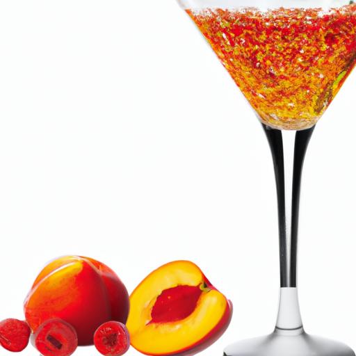 peach and raspberry martini