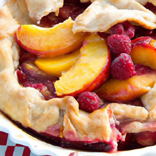 peach and raspberry pie