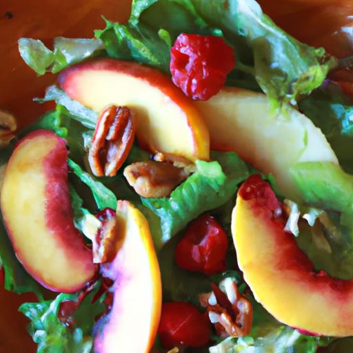 peach and raspberry salad