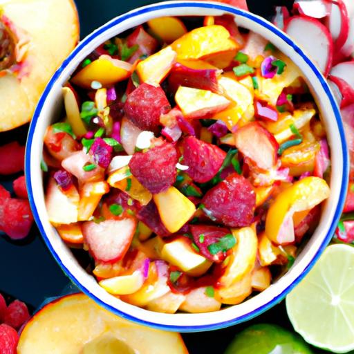 peach and raspberry salsa