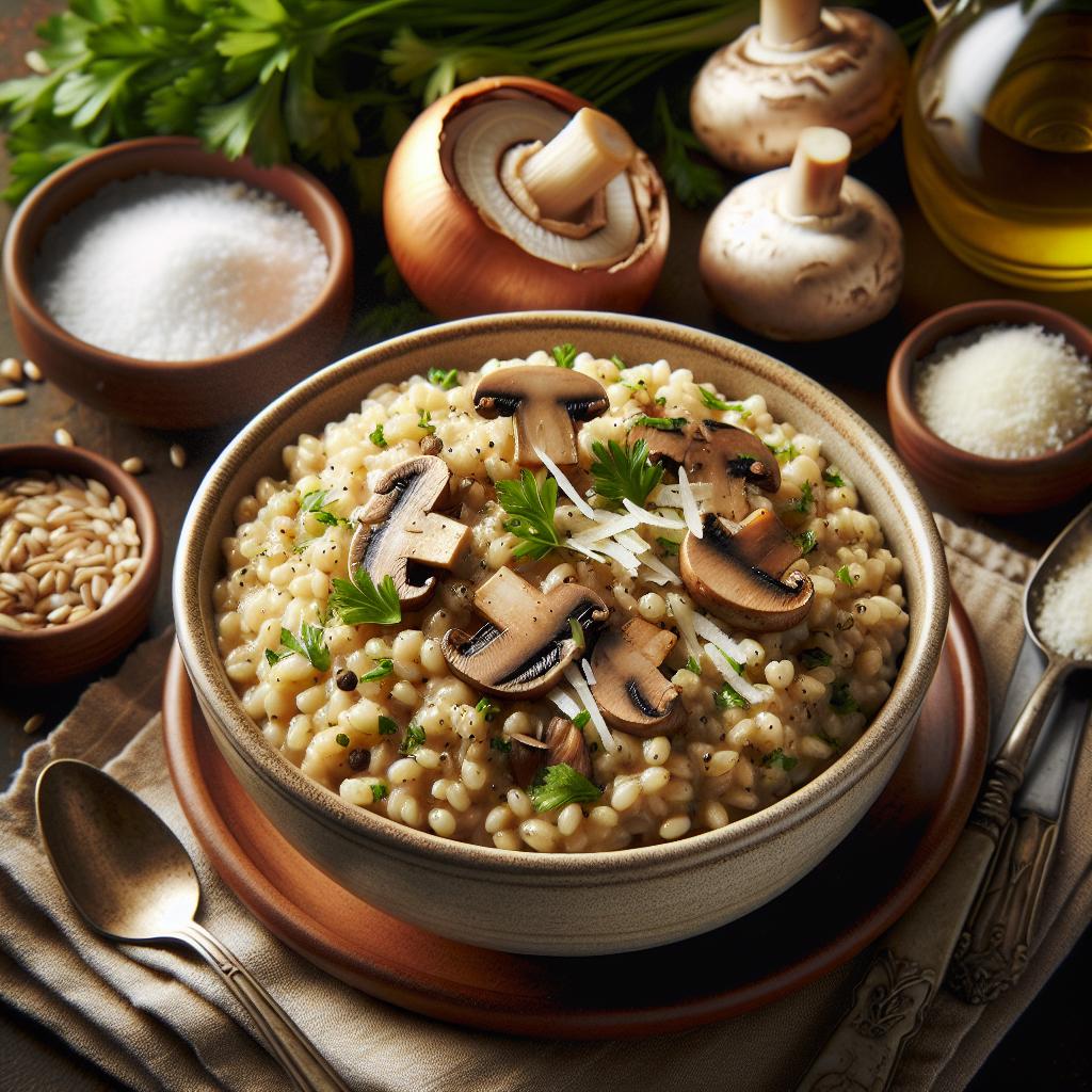 pearl barley risotto with mushrooms