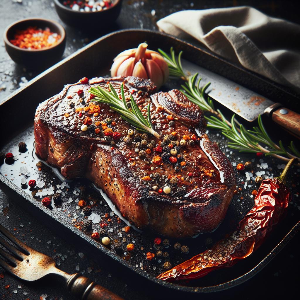 Pepper Crusted Ribeye Steak