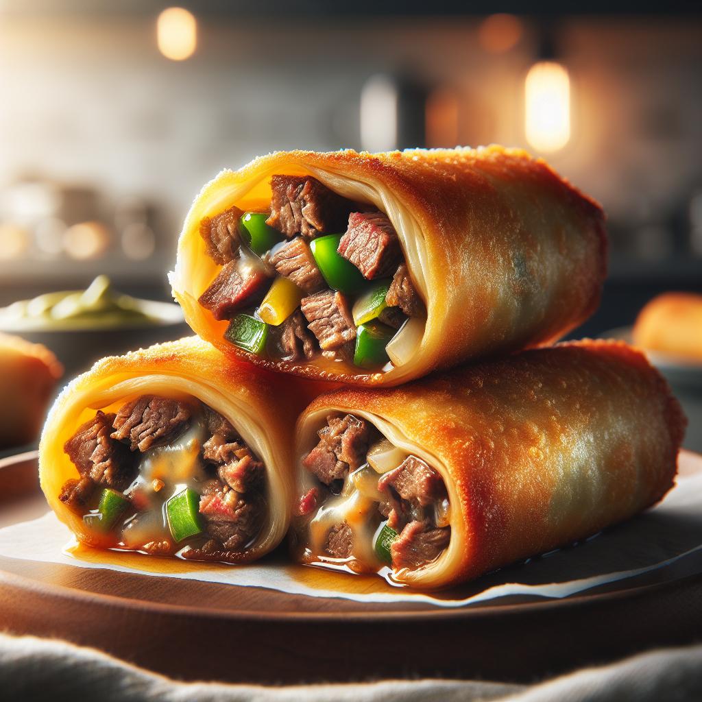 Philly Cheesesteak Egg Rolls