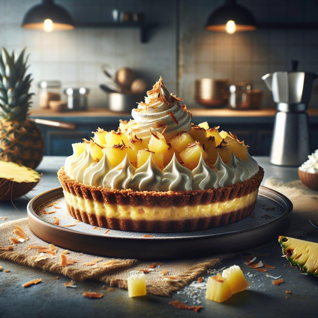 pineapple and coconut cream pie