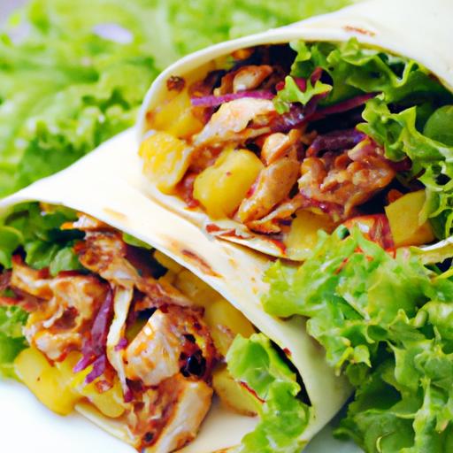 pineapple and teriyaki chicken wraps