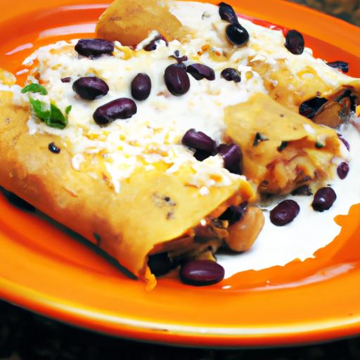 pinto bean and black bean enchiladas