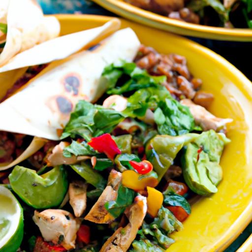 Pinto Bean and Chicken Fajitas