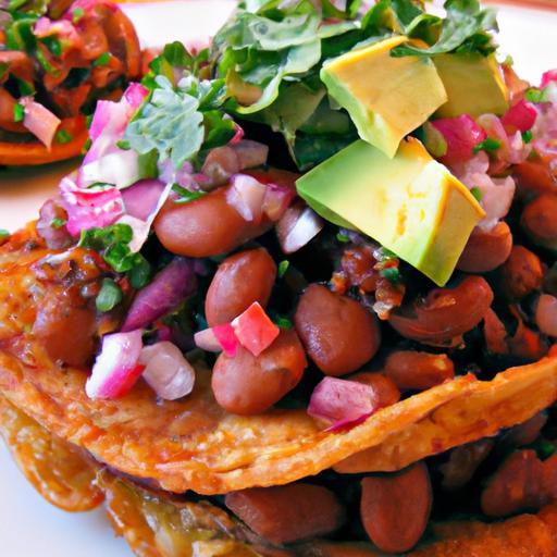 pinto bean and corn tostadas