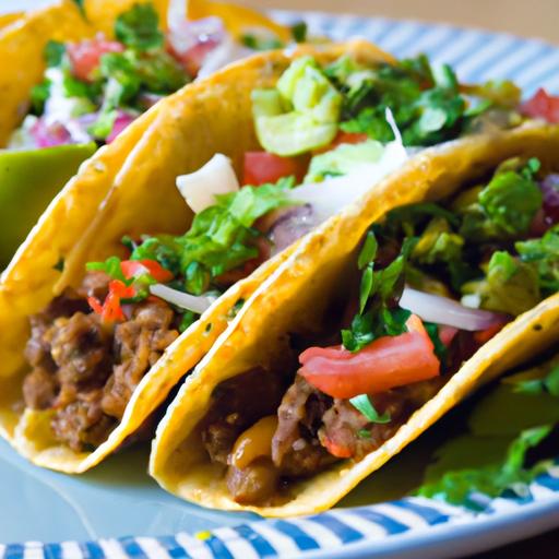 pinto bean and ground beef tacos